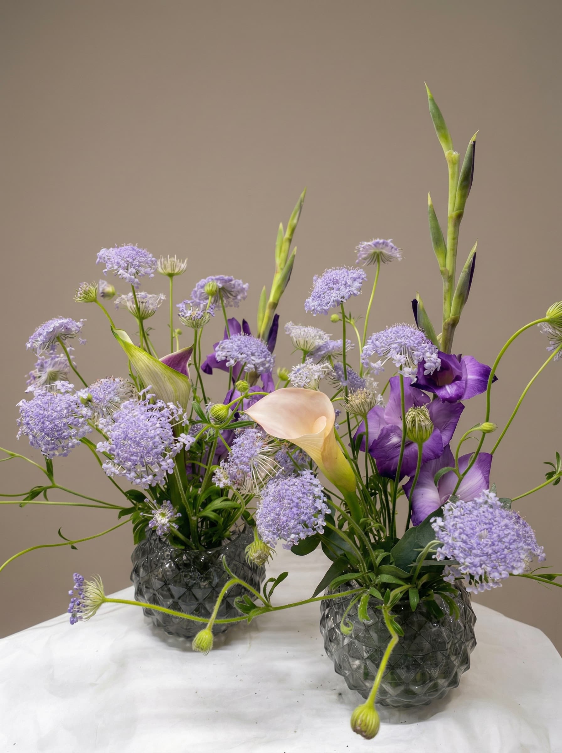 Lavendel med lila calla