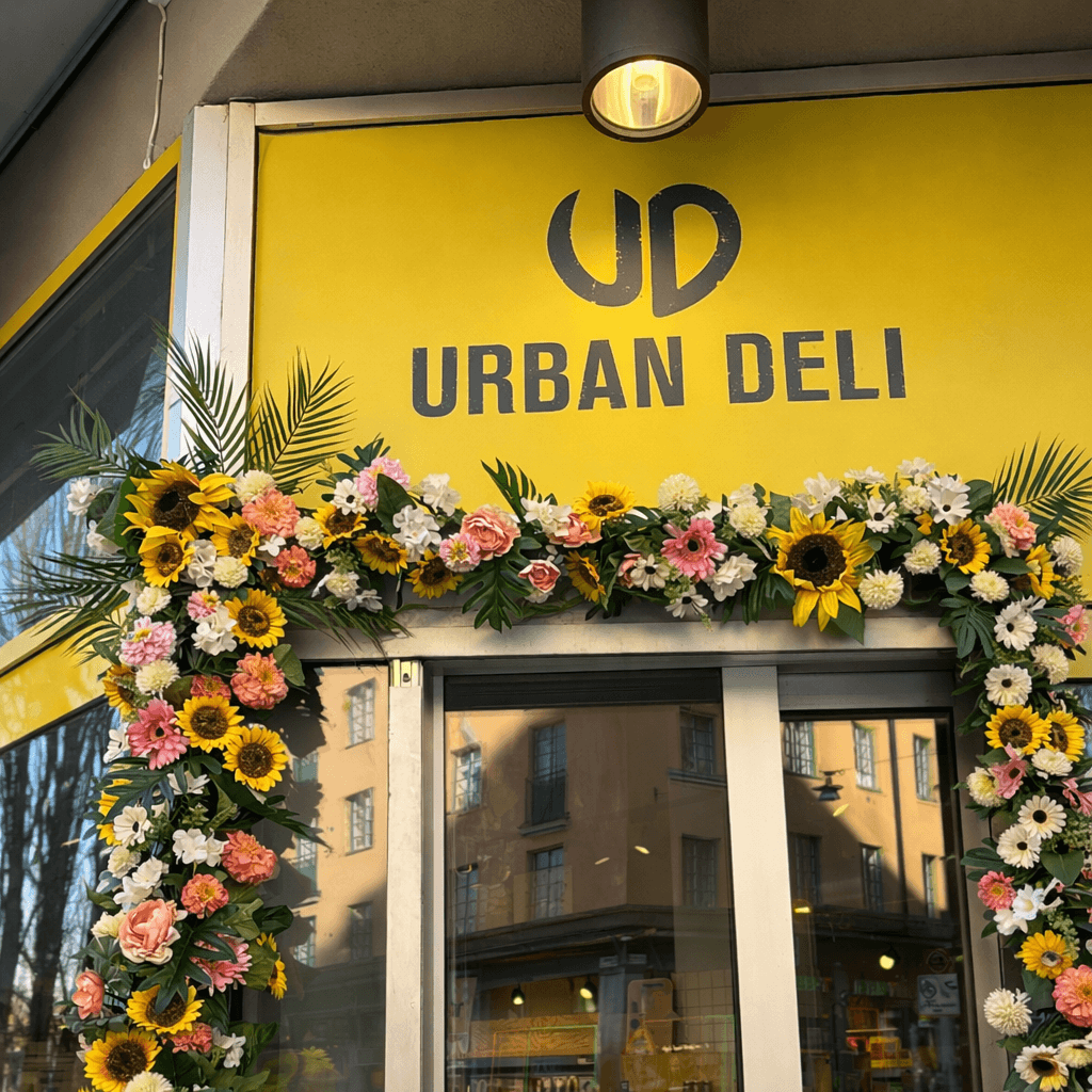 Blomsterbåge med solrosor